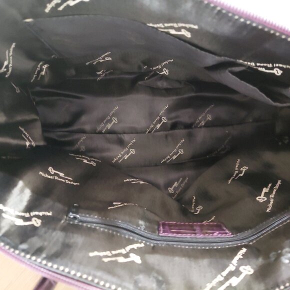 Michael Rome Designs Purple Genuine Leather Shoulder Bag Purse - Picture 2 of 6